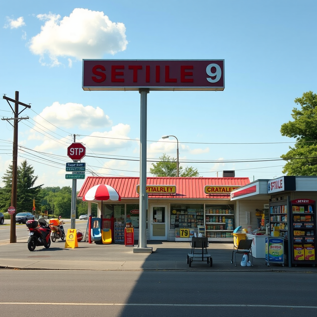 Estación de servicio familiar en la Ruta 9 con área de juegos infantiles, restaurante y tienda de conveniencia bien surtida